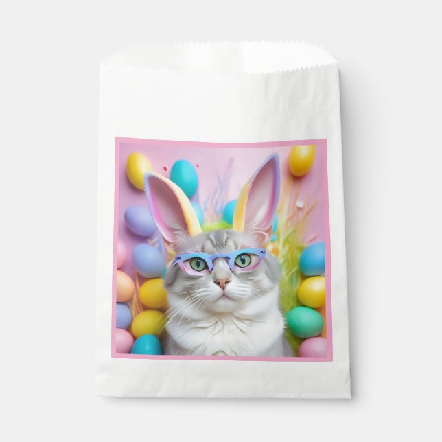 Whimsischer Osterkatze mit sonnigen Ohren Geschenktütchen (Vorderseite)