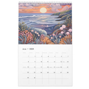Whimsischer Pastellstrand Kalender