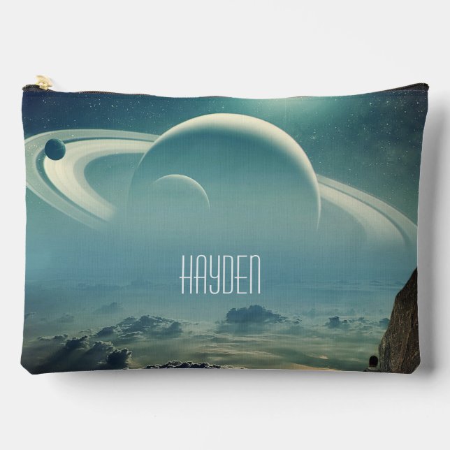 Whimsischer Planet Space Dreamscape Personalisiert Zubehörtasche (Vorderseite)