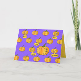 Whimsischer Pumpkin-Patch auf Lila Halloween Karte