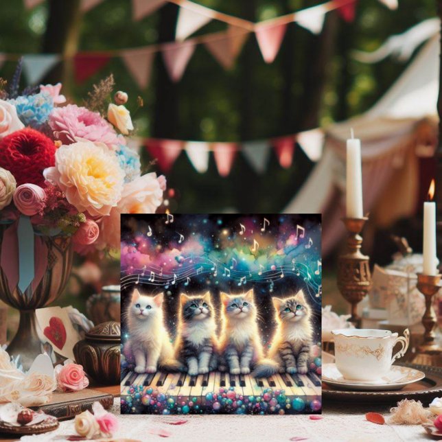 Whimsischer Regenbogen Katzen Valentin Feiertagskarte (Von Creator hochgeladen)