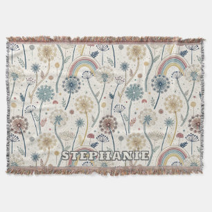 Whimsischer Regenbogen und botanische Lüsterne (2) Decke