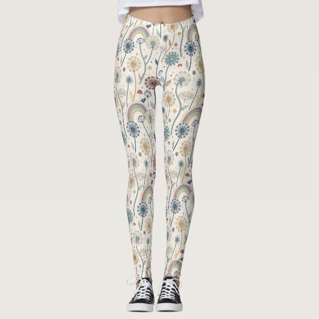 Whimsischer Regenbogen und botanische Lüsterne (2) Leggings (Vorderseite)