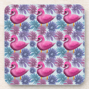 Whimsischer Rosa Schwan: Pastell-Blumen-Traum-Must Getränkeuntersetzer