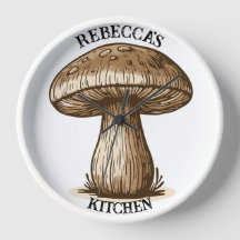 Whimsischer Rustikaler Kern Mushroom Wall Clock