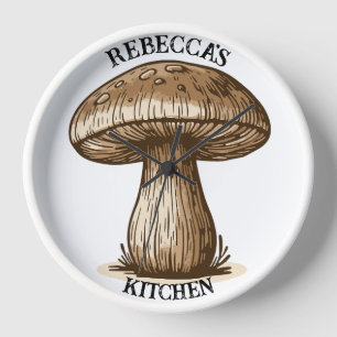 Whimsischer Rustikaler Kern Mushroom Wall Clock Uhr