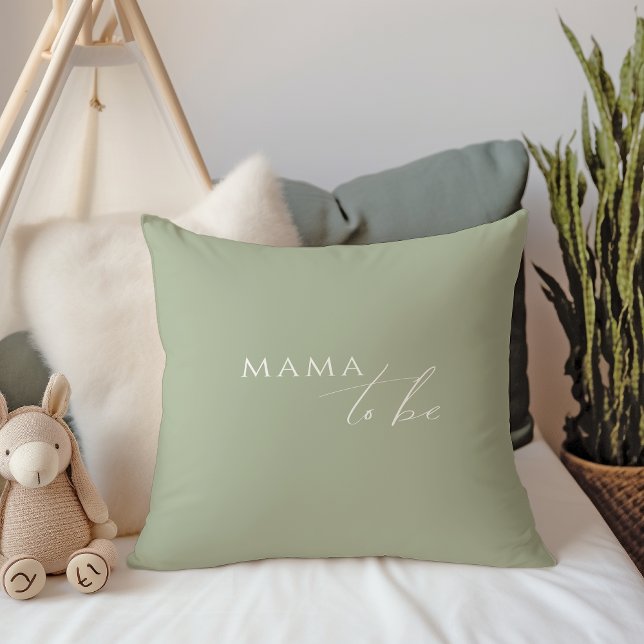 Whimsischer Sage Green Mama zu sein Kissen (Von Creator hochgeladen)