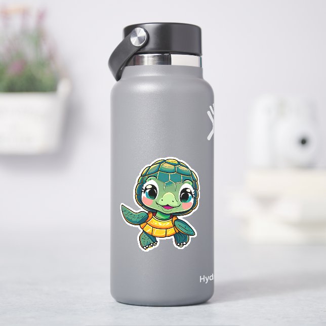 Whimsischer Schildkrötenkleber für Kinder Aufkleber (HydroFlask)