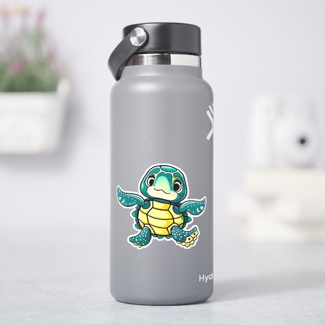 Whimsischer Schildkrötenkleber für Kinder Aufkleber (HydroFlask)