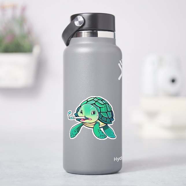 Whimsischer Schildkrötenkleber für Kinder Aufkleber (HydroFlask)