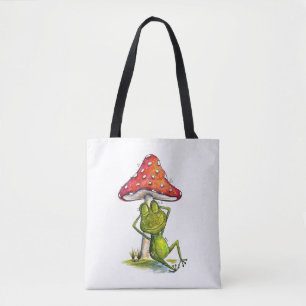 Whimsischer Schlaffrosch unter einem Pilz