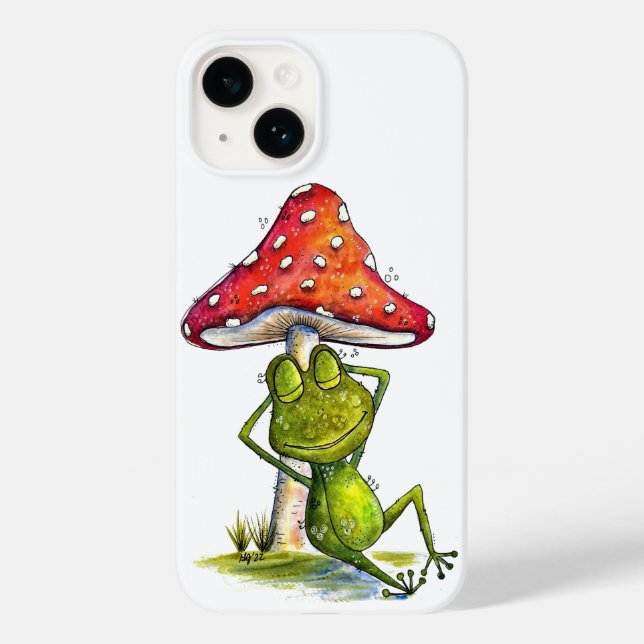 Whimsischer Schlaffrosch unter einem Pilz Case-Mate iPhone Hülle (Rückseite)