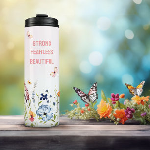 Whimsischer Schmetterlingsgarten Personalisiertes  Thermosbecher