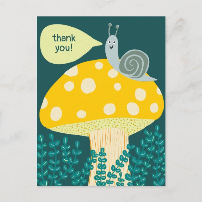 Whimsischer Schnecke auf Magischen Pilz CUSTOM Dan Postkarte (Vorderseite)