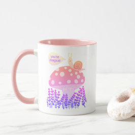 Whimsischer Schnecke auf Magischen Pilz CUSTOM Tasse