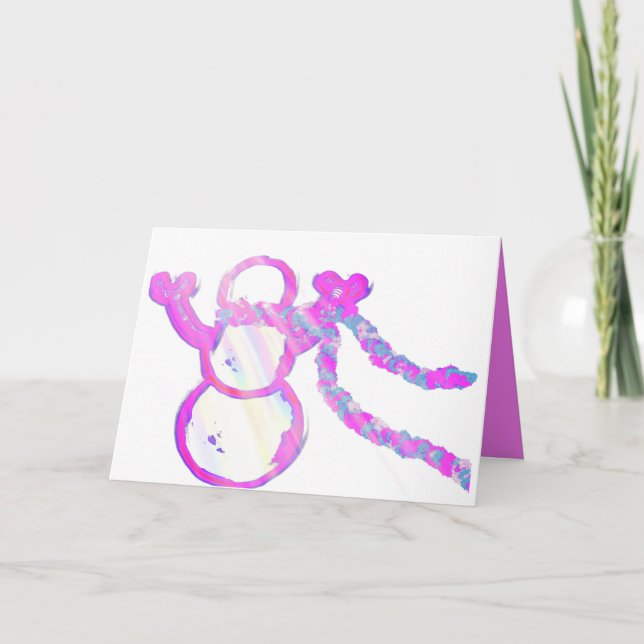 Whimsischer Schneemann Feiertagskarte (Vorderseite)