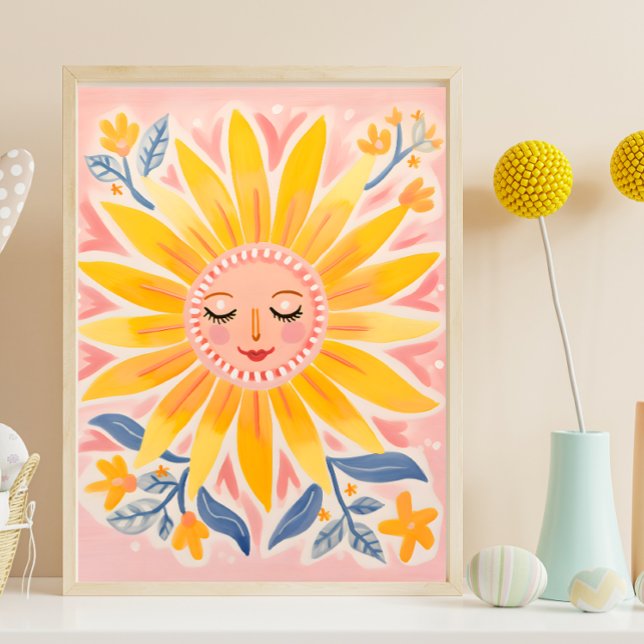 Whimsischer Sonnenblumen Kinderzimmer Wand Kunstpo Poster (Von Creator hochgeladen)