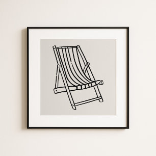 Whimsischer Strandstuhl Kunst Amalfi-Küste Poster