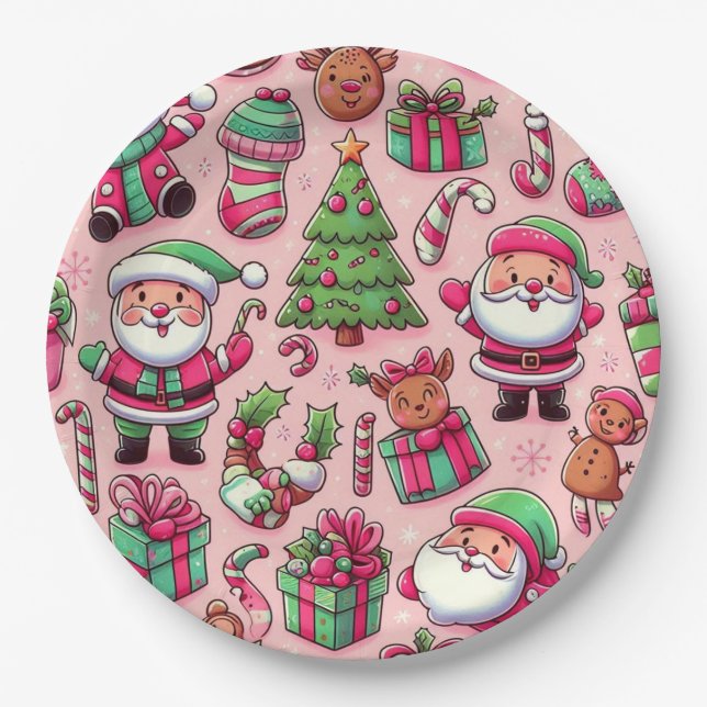 Whimsischer Teller für Weihnachten (Vorderseite)