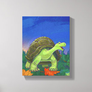 Whimsischer Tortoise Art Leinwanddruck