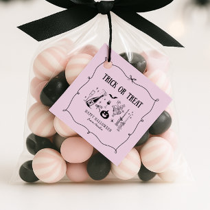 Whimsischer Trick oder Leckerbissen , rosa Hallowe Geschenkanhänger