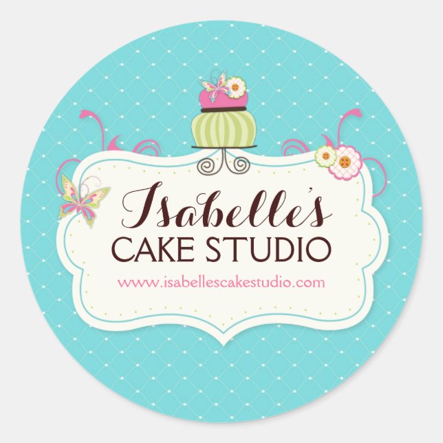 Whimsischer und Fun Cake Labels Runder Aufkleber (Vorderseite)