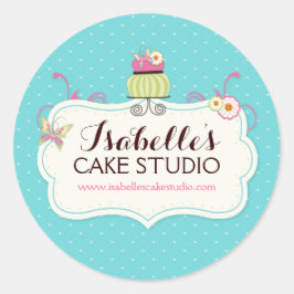 Whimsischer und Fun Cake Labels Runder Aufkleber