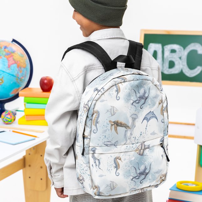 Whimsischer Unterwasserwelt - Muster für Meeresleb Bedruckter Rucksack (Von Creator hochgeladen)