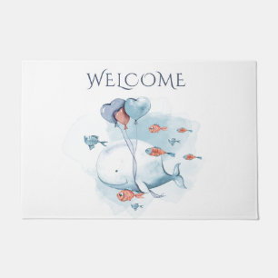 Whimsischer Wal und Fische Fußmatte