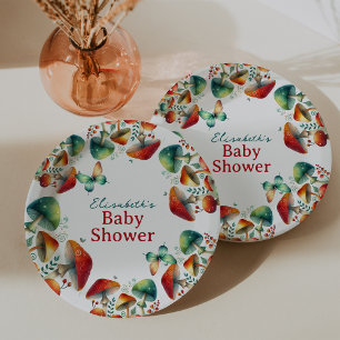 Whimsischer Wald Mushroom Baby Dusche Papier Telle Pappteller