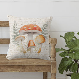 Whimsischer Wald Pilz Vintag Bauernhof Kissen