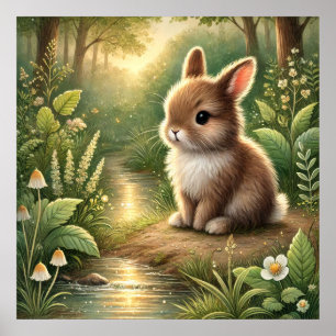 Whimsischer Wald Sonnige Kunst - Niedliches Waldka Poster