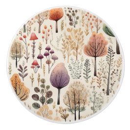 Whimsischer Wald Wasserfarbenwald Keramikknauf