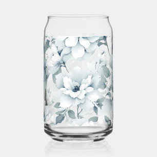 Whimsischer Wasserfarben Garten Blumenmuster Dosenglas