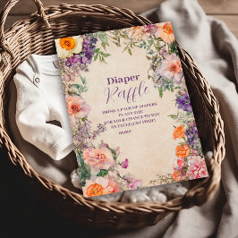 Whimsischer Wasserfarbenflordiapper Raffle Begleitkarte