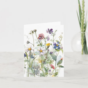 Whimsischer Wasserfarbenfrühling Mix personalizabl Karte