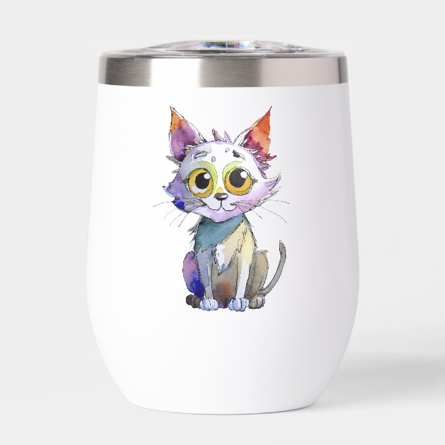 Whimsischer Wasserfarbkatze (Vorderseite)