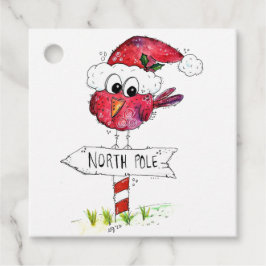 Whimsischer Weihnachtsbird Geschenkanhänger