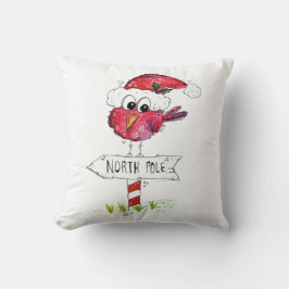 Whimsischer Weihnachtsbird Kissen