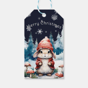 Whimsischer Weihnachtsbunny Geschenkanhänger