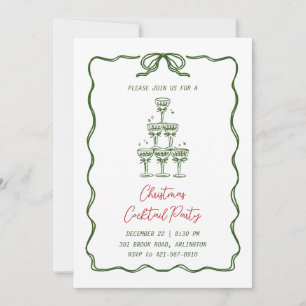 Whimsischer Weihnachtscocktail Party Einladungen