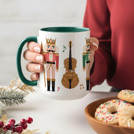 Whimsischer Weihnachtscreme Ballett Geige Musik Tasse