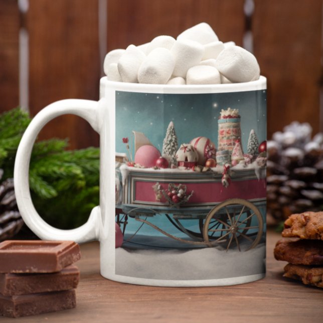 Whimsischer Weihnachtscreme Cart 2 Tasse (Whimsical Christmas Candy Cart 2 Mug
)
