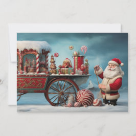 Whimsischer Weihnachtscreme Cart 4 Feiertagskarte