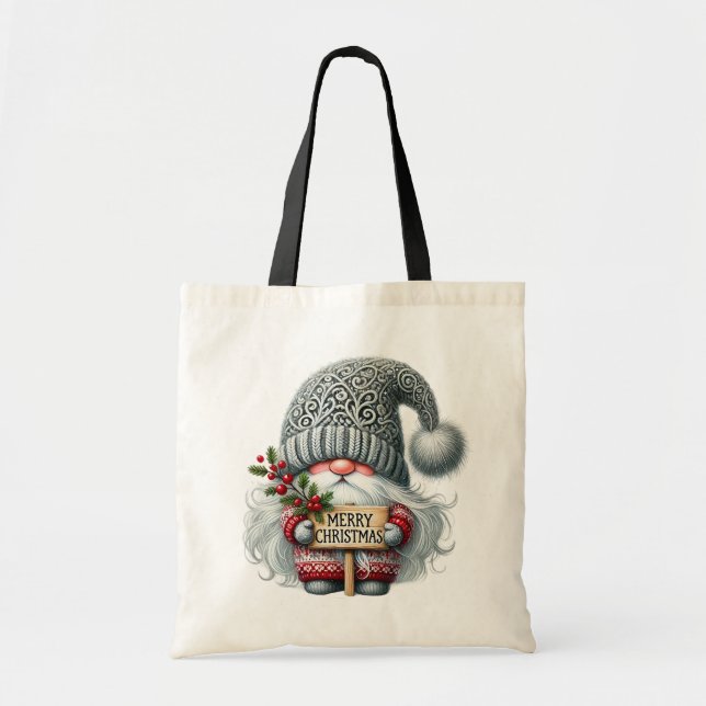 🎅 Whimsischer Weihnachtsgnome Tragetasche (Vorne)