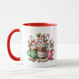 Whimsischer Weihnachtskalk Tasse mit Marshmallo
