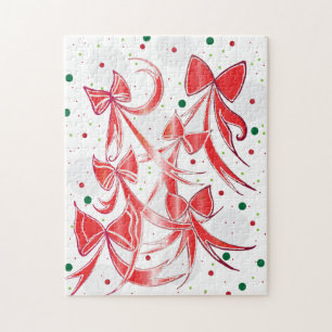 Whimsischer Weihnachtskalk Zuckerrohrmuster Puzzle