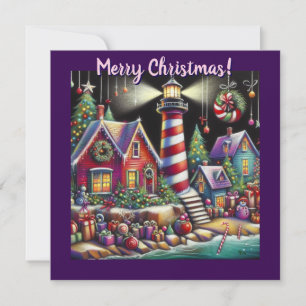 Whimsischer WeihnachtsLeuchtturm Personalisiert Ca