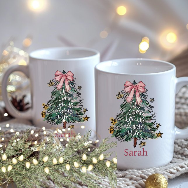 Whimsischer Weihnachtsmarkt Wasserfarbe Kaffeetasse (Von Creator hochgeladen)