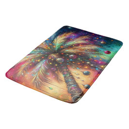 Whimsischer Weihnachtspalme Tree Tropical Beach Vi Badematte